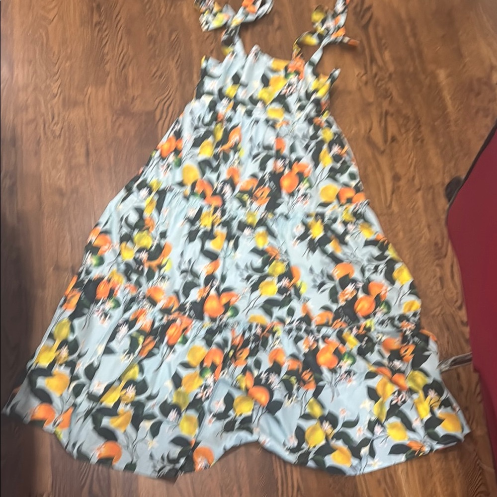 Floral women's Dress with Orange and Yellow Accents - large - Picture 1 of 3
